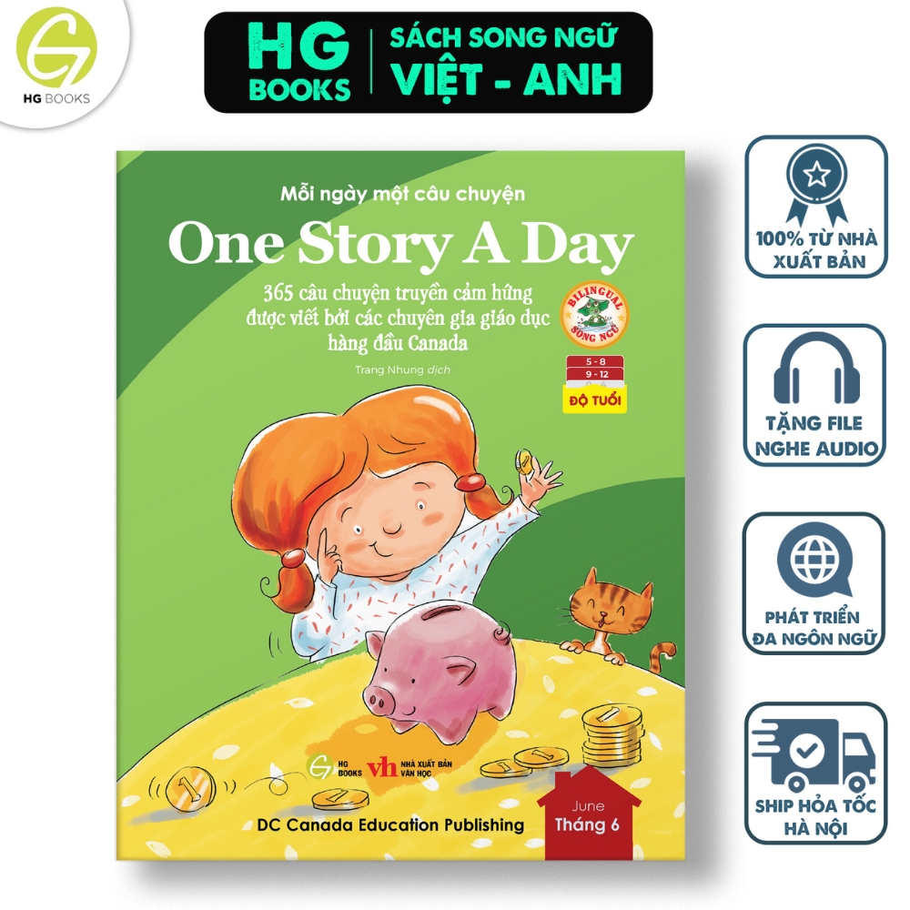 Sách - One Story A Day - CUỐN 6 : 365 câu chuyện phát triển IQ, EQ cho bé - Bản song ngữ tặng kèm file nghe