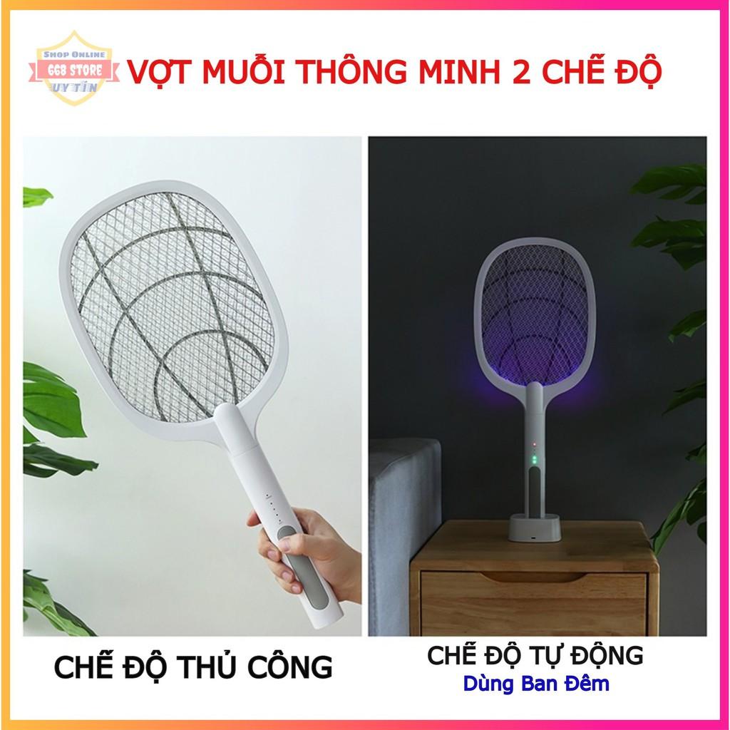 VỢT MUỖI THÔNG MINH (HÀNG XỊN) KIÊM ĐÈN BẮT MUỖI 2 CHẾ ĐỘ TRONG 1, PIN SẠC CAO CẤP