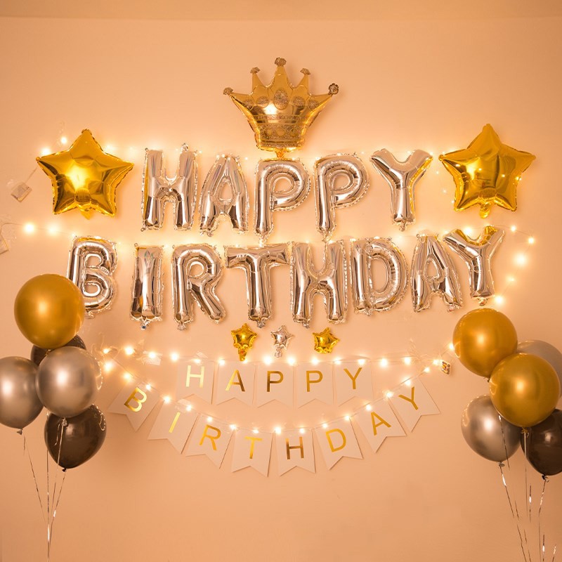 Set Bóng Chữ HAPPY BIRTHDAY- Nhiều Màu Sắc - Giao Màu Ngẫu Nhiên