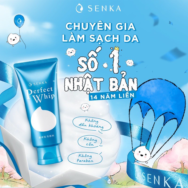 Sữa Rửa Mặt Chiết Xuất Từ Tơ Tằm Cho Da Dầu Và Hỗn Hợp Giúp Sạch Sâu Ẩm Mịn Perfect Whip 120G