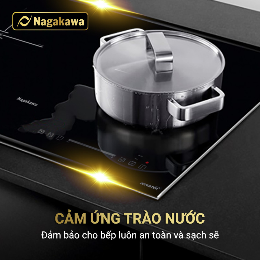 Combo Bộ Đôi Đỉnh Cao Bếp Đôi Điện Từ Inverter Nagakawa NAG1214M Và Máy Hút Mùi Nagakawa NAG1854-70VM - Hàng Chính Hãng