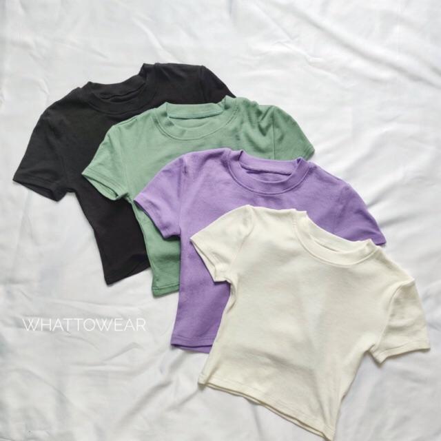 Áo Croptop Basic cổ tròn tay ngắn 20186