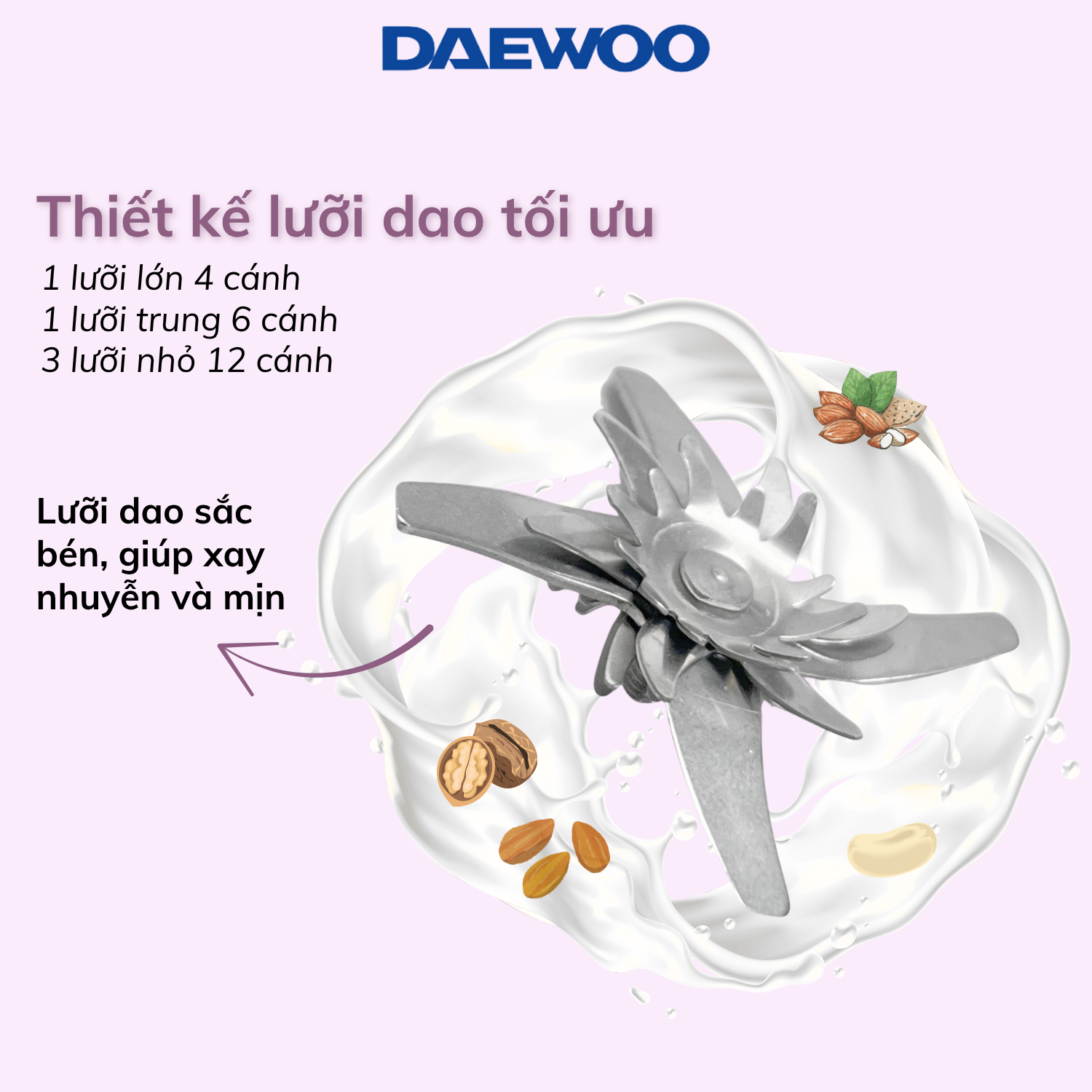 Máy Làm Sữa Hạt Daewoo DWSM-1310 1L, tặng Cẩm Nang 50 Công Thức - Máy Xay Nấu Đa Năng BH 2 năm, Hàng Chính Hãng