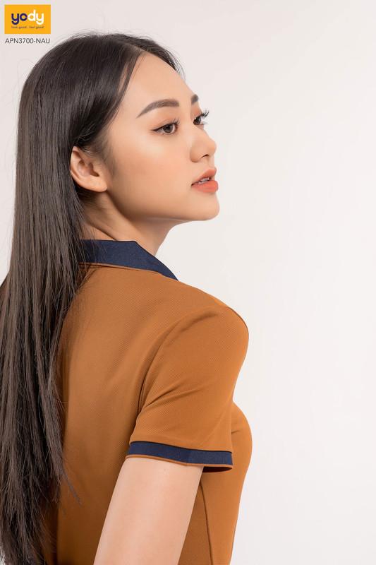 Áo Polo Nữ YODY Phối Nẹp Thoải Mái Năng Động Chất Liệu Cafe Khử Mùi Tốt - APN3700