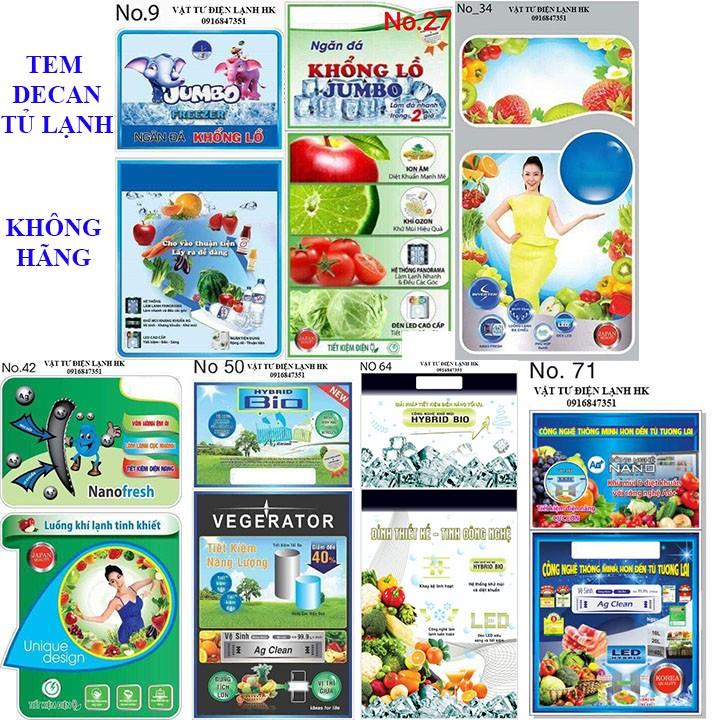 TEM DECAN DÁN MÁY GIẶT - TỦ LẠNH dùng băng dính 2 mặt - Không ghi hãng