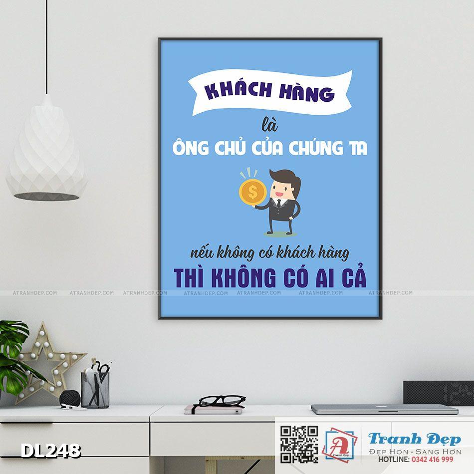 Tranh động lực trang trí phòng làm việc - Khách hàng là ông chủ của chúng ta - DL248