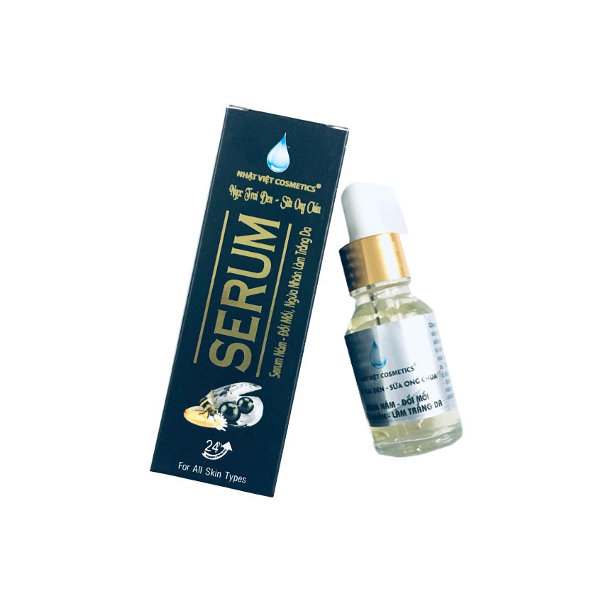 Serum Nám - Đồi mồi, Ngừa nhăn làm trắng da, Ngọc Trai Đen Sữa Ong Chúa 20ml