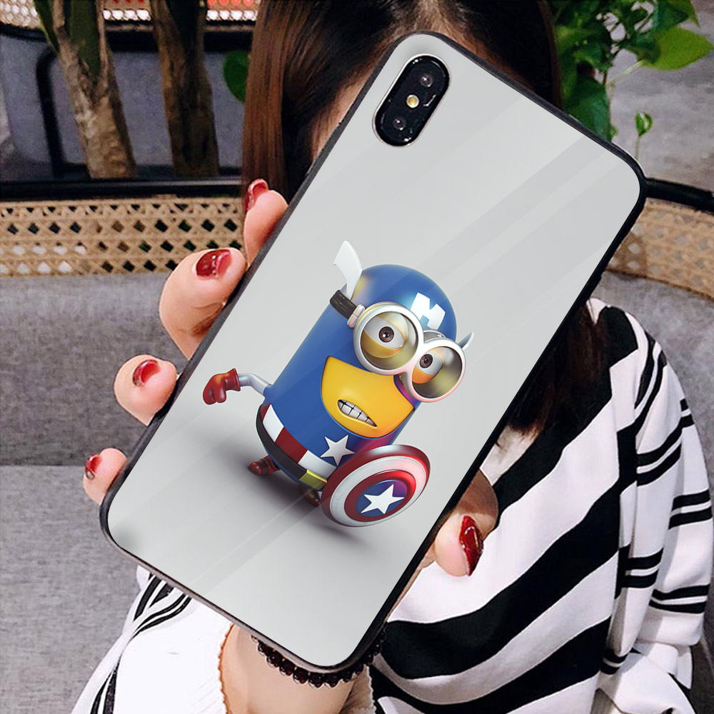 Ốp kính cường lực cho điện thoại iPhone X - Captian Minion MS ABIDANG001