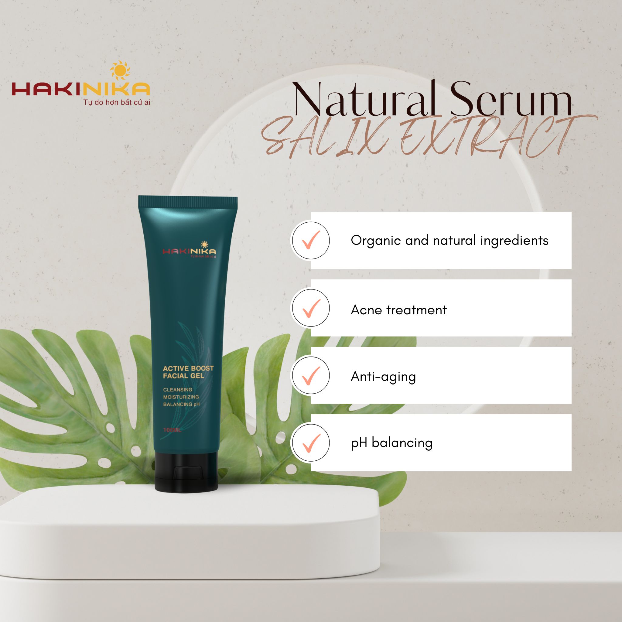 GEL RỬA MẶT LÀM SẠCH, NGĂN NGỪA VÀ GIÚP LÀM GIẢM MỤN, SÁNG DA HAKINIKA ACTIVE BOOST FACIAL GEL