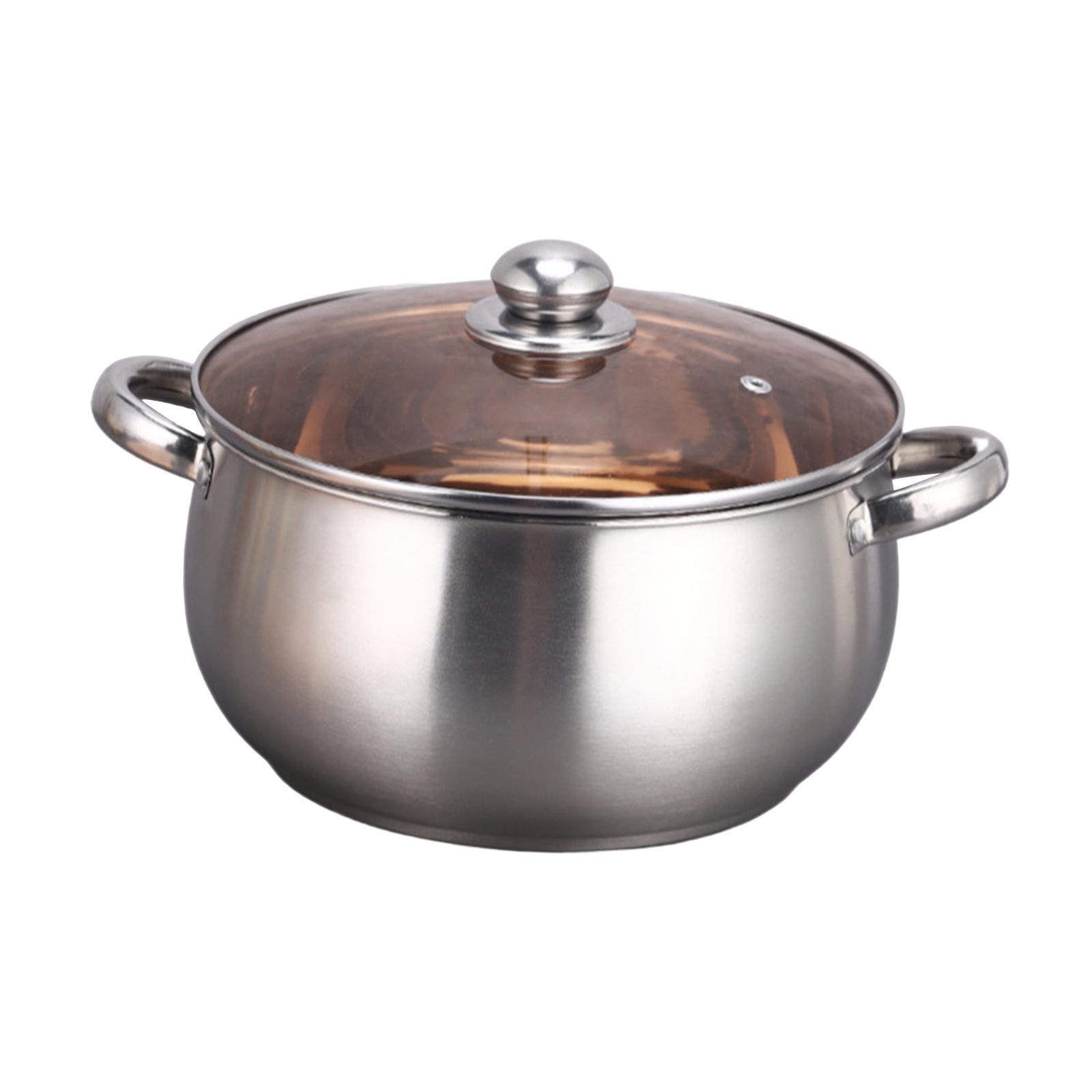 Stainless Steel Stockpot with Lid Kitchen Cooking Pot, Dual Handle, Pasta Soup Pot, Easy to Clean, Nonstick Soup Pot Small Saucepan for Cooking
