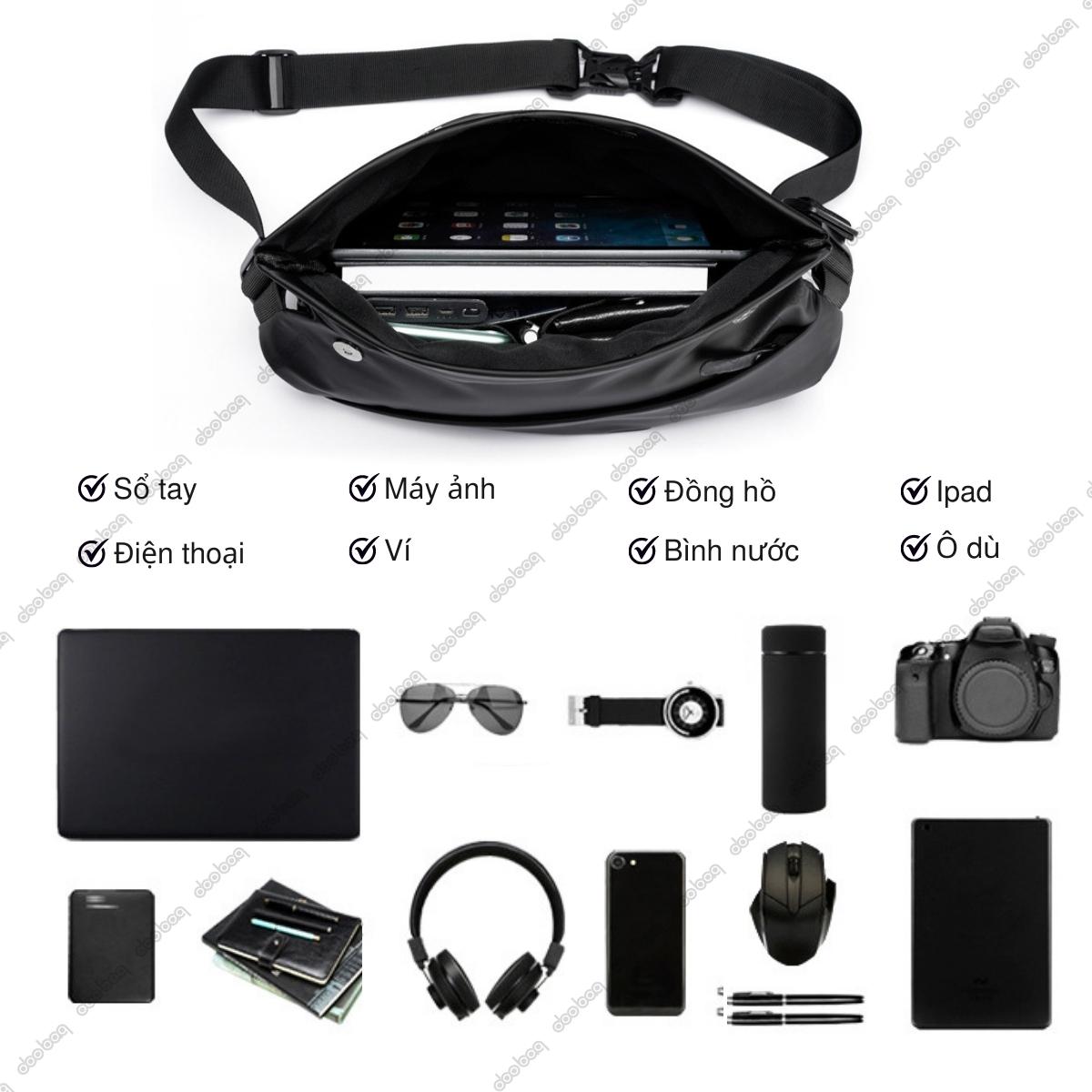 Túi đeo vai chống nước Doo Bag túi đeo nam messenger kích thước nhỏ gọn nắp gập chống sốc đựng đồ đa năng