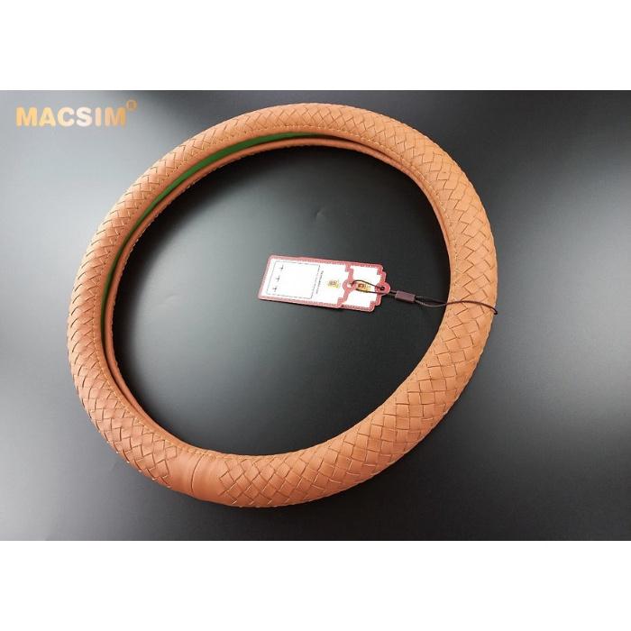 Bọc vô lăng cao cấp  mã 8991 chất liệu da thật - Khâu tay 100% size M phù hợp các loại xe nhãn hiệu Macsim