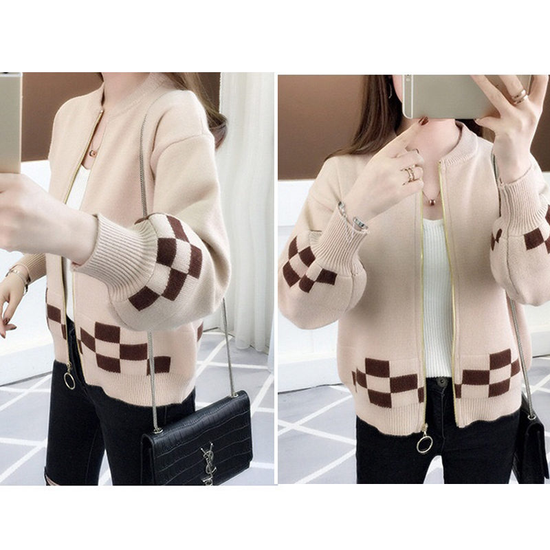 Áo cardigan len nữ dáng ngắn phong cách Hàn Quốc khóa kéo, chất len mềm mại S0091