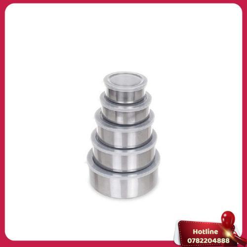 Combo 5 Bát Inox Có Nắp Đậy - Miễn Phí Vận Chuyển
