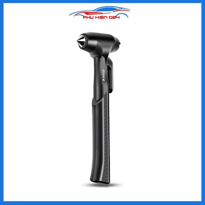 Búa thoát hiểm ô tô hai màu đen/đỏ siêu chắc chắn 2 trong 1 kèm giá treo búa