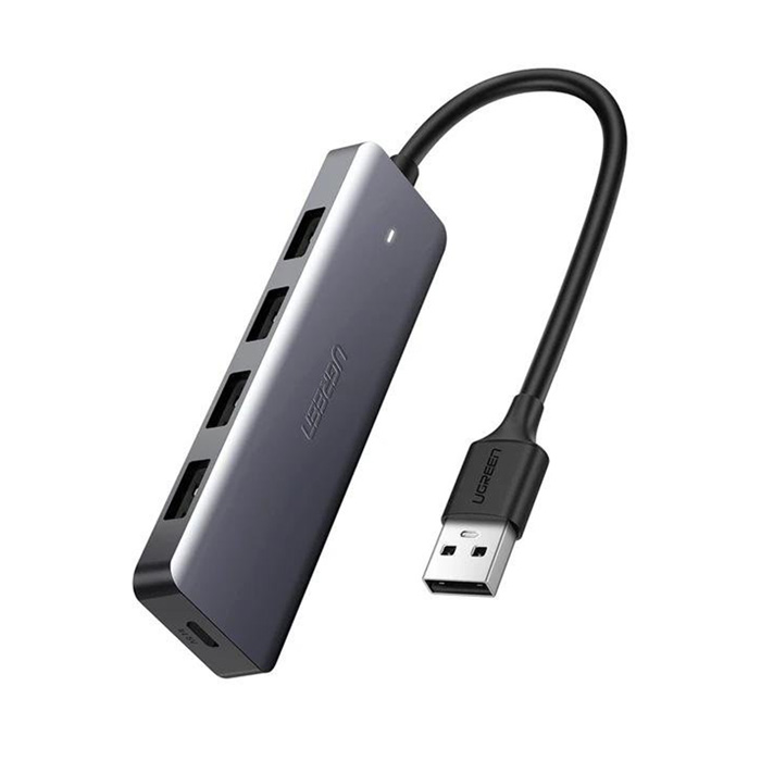 Bộ chia USB 1 ra 4 cổng USB 3.0 Ugreen 50985 (có cổng trợ nguồn Micro usb) - Hàng Chính Hãng