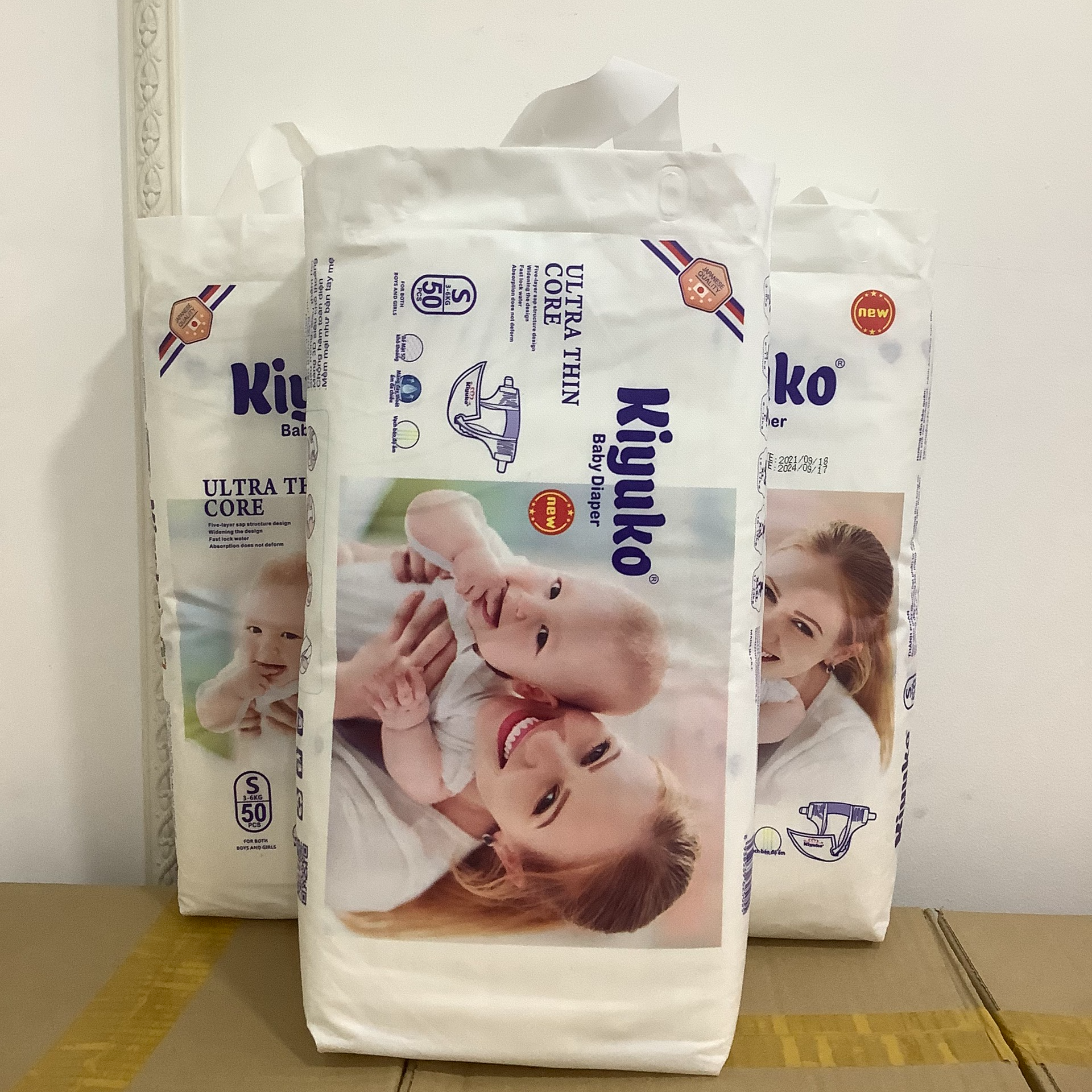 Tã bỉm dán cao cấp Kiyuko 50 miếng (3-6kg), siêu mềm, siêu mỏng, siêu lành tính