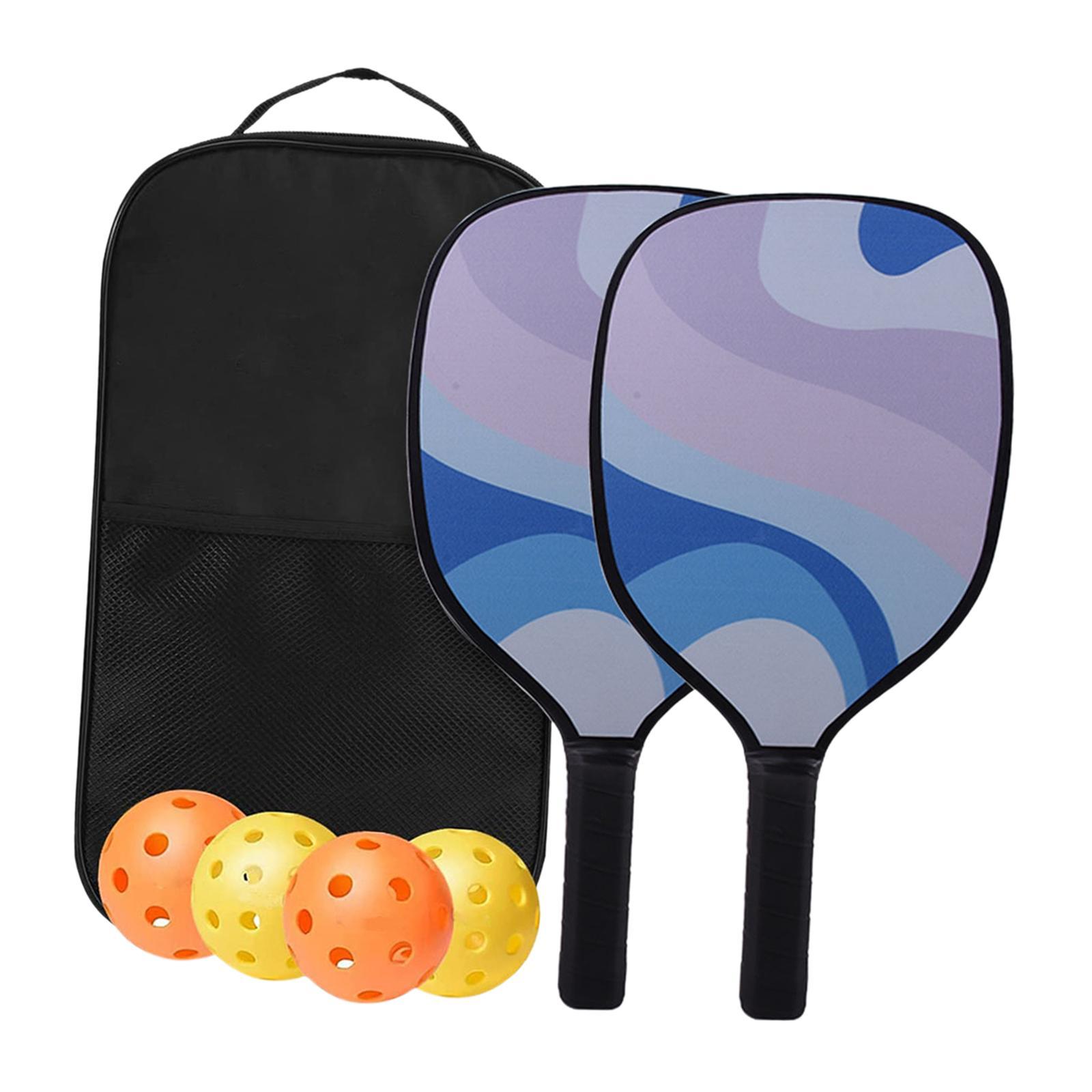 Pickleball Paddles Sets, Anti Slip Sweat Absorbing Comfort Grip, Pickleball Set of 2 with 4 Balls and 1 Bag