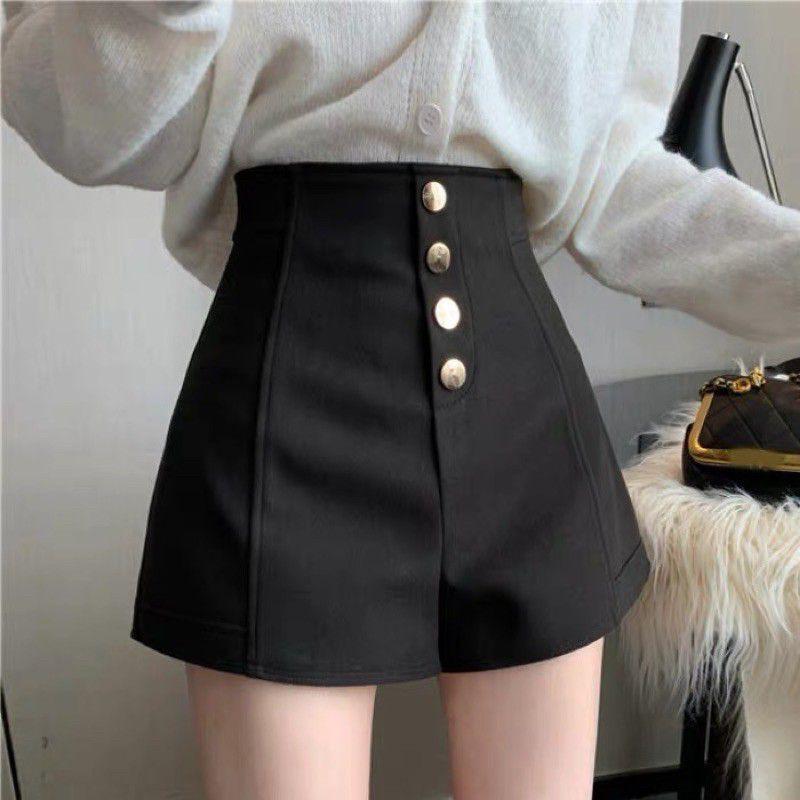 Quần Short Lưng Cao Phối 4 Khuy Dọc Sang Chảnh Cho Nữ