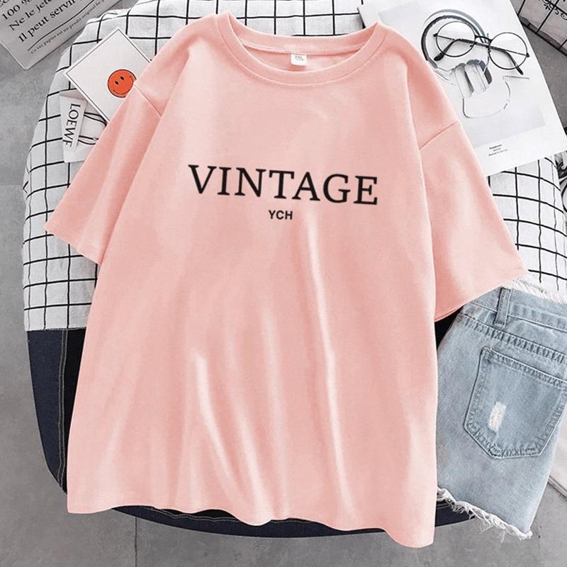Áo Thun Nữ Unisex Tay Lỡ In Chữ VINTAGE YCH ATN6742 - J.A Shop