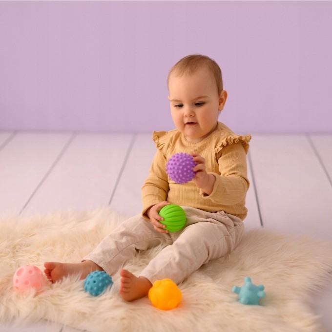 Đồ Chơi Giáo Dục Sớm 6 Bóng Gai Cho Bé - HUANGER HE0207 Textured Balls (Từ 6 Tháng Tuổi)