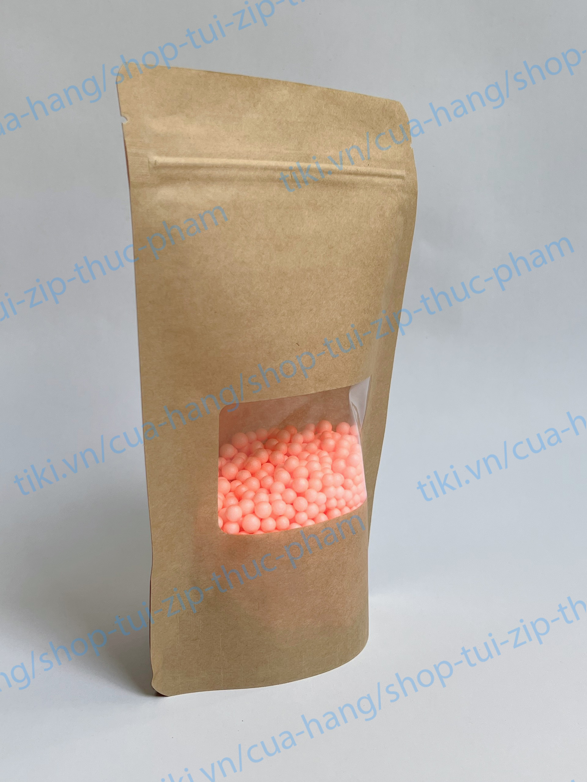 1KG Túi giấy cửa sổ đáy đứng - túi giấy đựng thực phẩm (zip, zipper, ziplock) - Túi zip đựng bánh kẹo - size