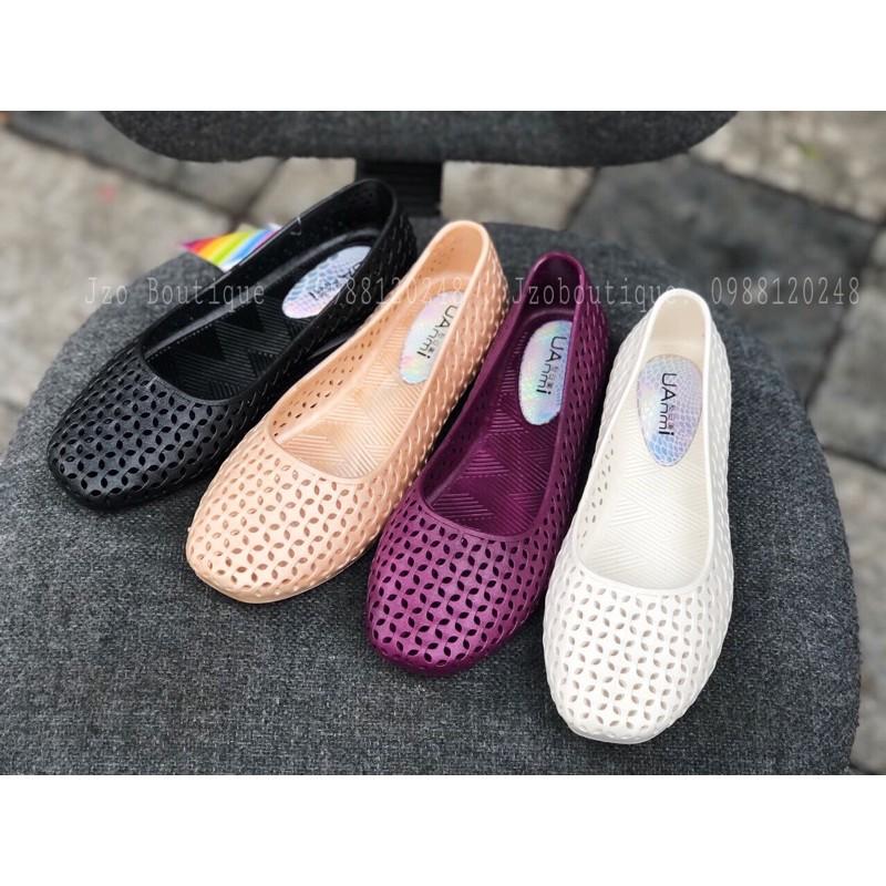 Giày nhựa bệt nữ đi mưa đi biển - Chất liệu nhựa mềm dẻo - GNN1 - Mũi tròn