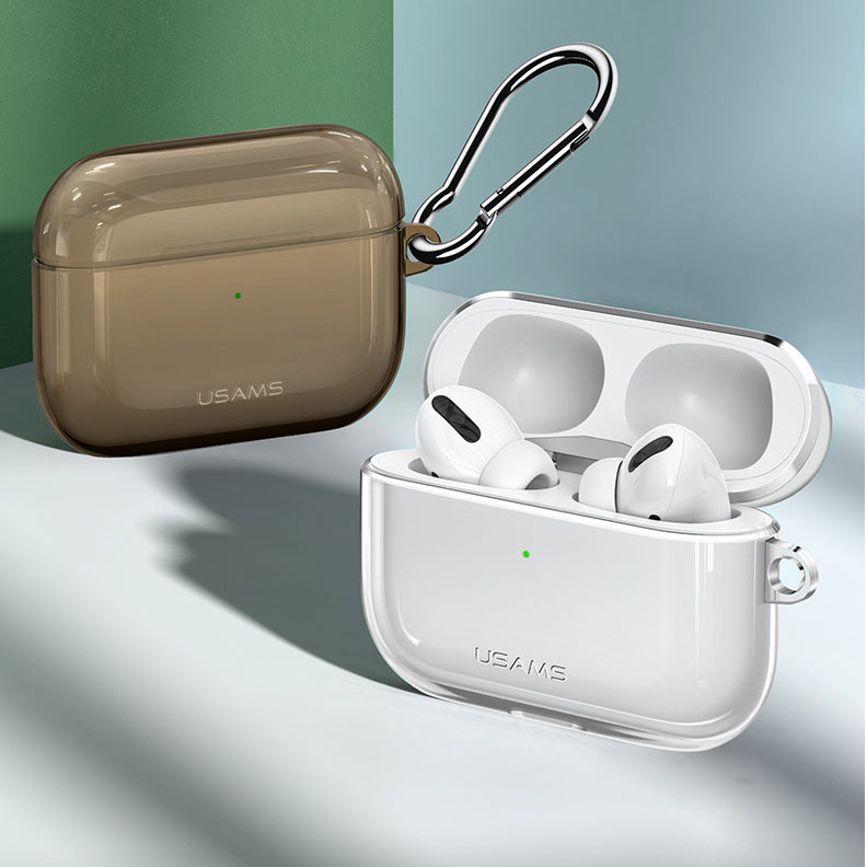 Bao case silicon trong suốt chống sốc siêu mỏng cho tai nghe Apple Airpods Pro hiệu Usams US-BH570 (Mỏng 1.5mm, bảo vệ toàn diện, vật liệu cao cấp) - Hàng nhập khẩu