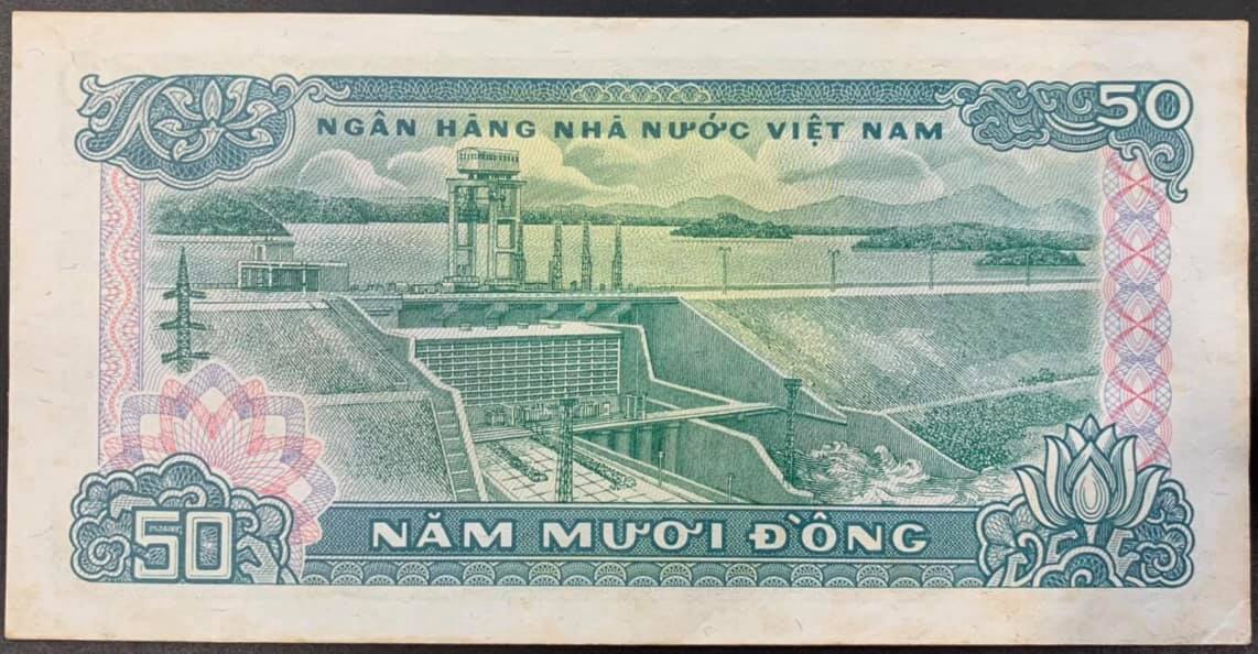 Tờ tiền 50 đồng 1985 , 50 đồng cầu Thăng Long Hà Nội , tiền cổ Việt Nam sau giải phóng đã hết lưu hành