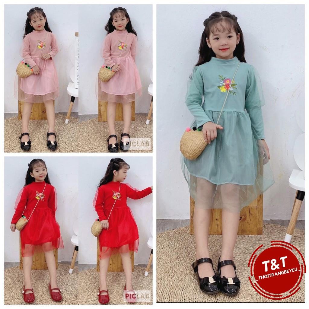VÁY HOA TẾT CHO BÉ GÁI ĐÁNG YÊU QATE655