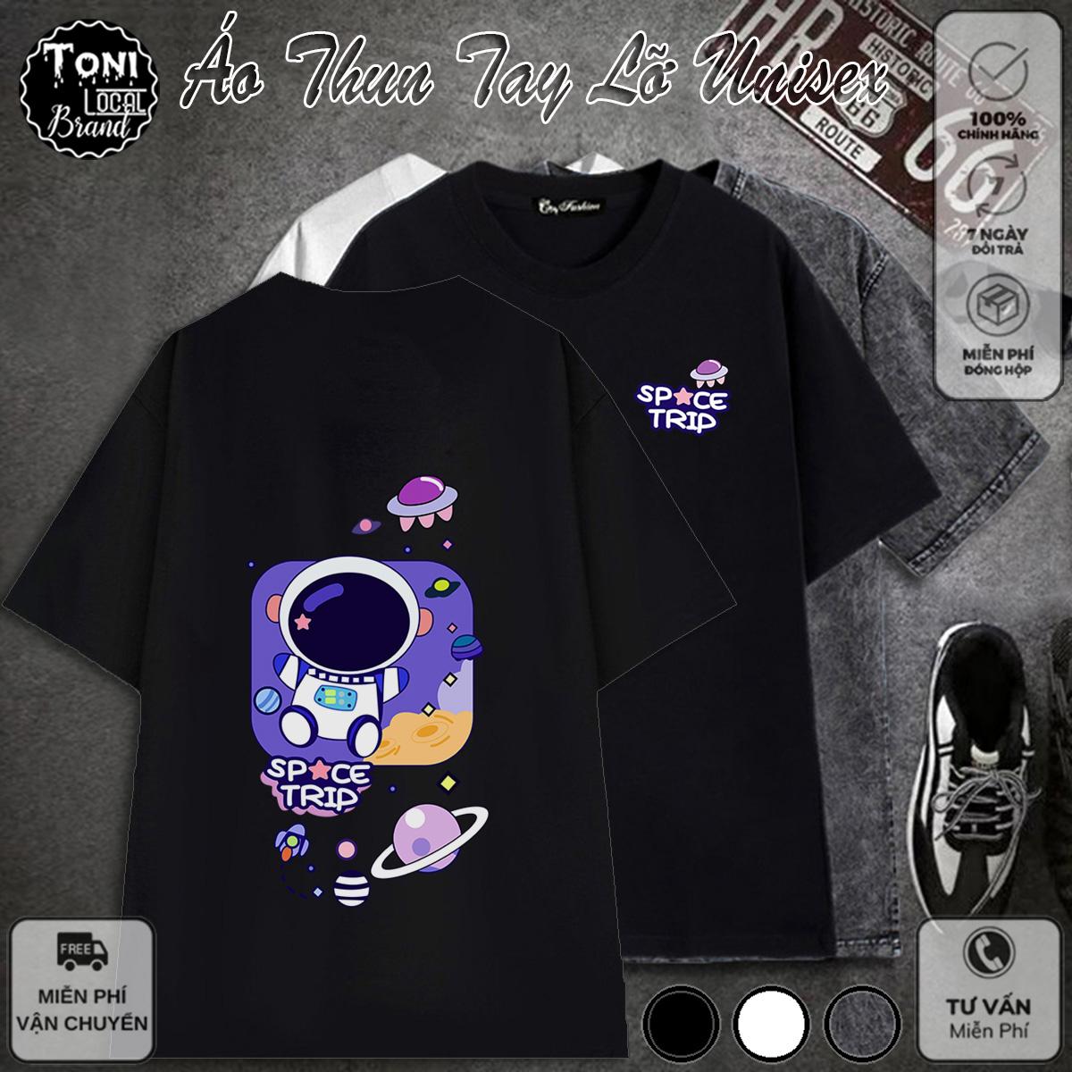 Áo Thun Tay Lỡ Local Brand SPACE TRIP Cotton 100 nam nữ Unisex