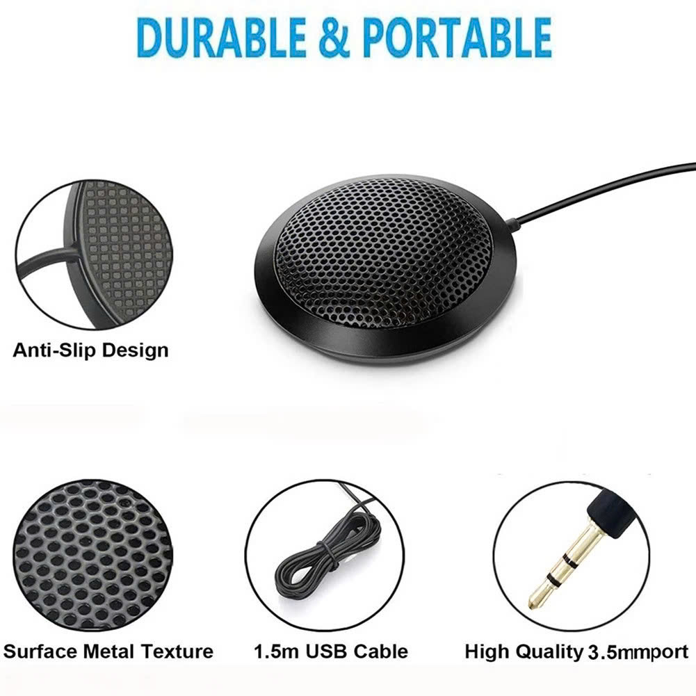 Micro thu âm đa hướng 360 độ để bàn dùng cho họp hội nghị trực tuyến chân cắm 3.5mm - hàng nhập khẩu