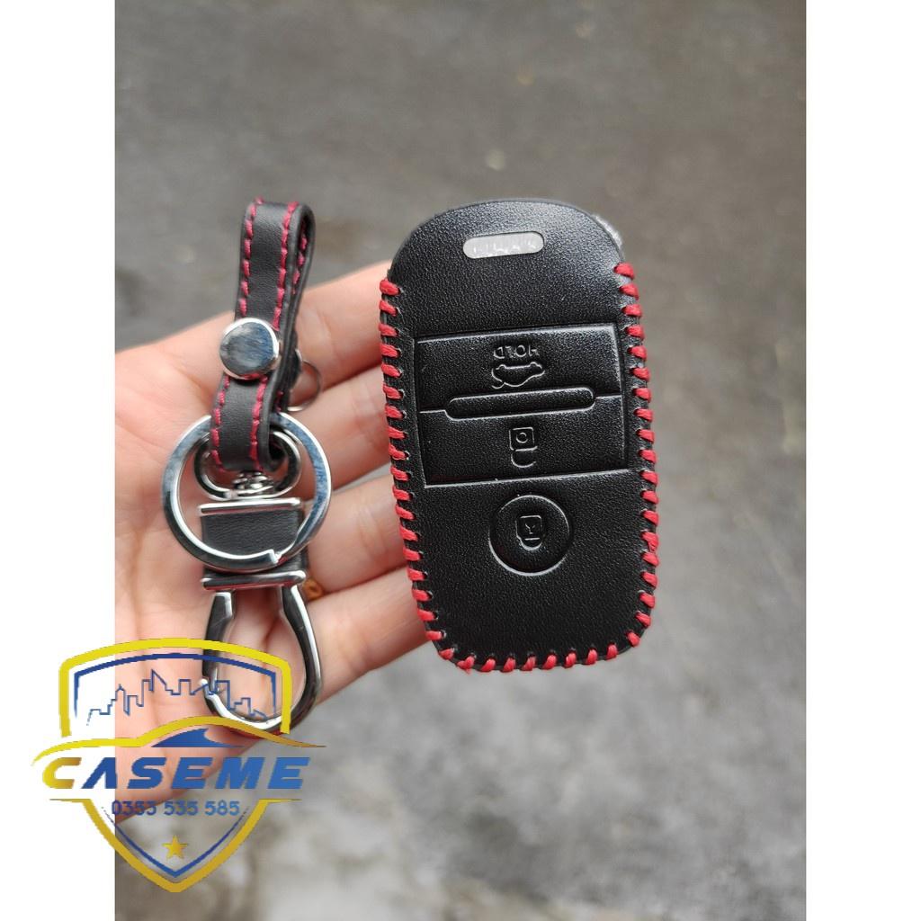 Bao da chìa khóa R002 dành cho xe KIA K3, Cerato, Sorento- chìa thông minh có kèm móc treo