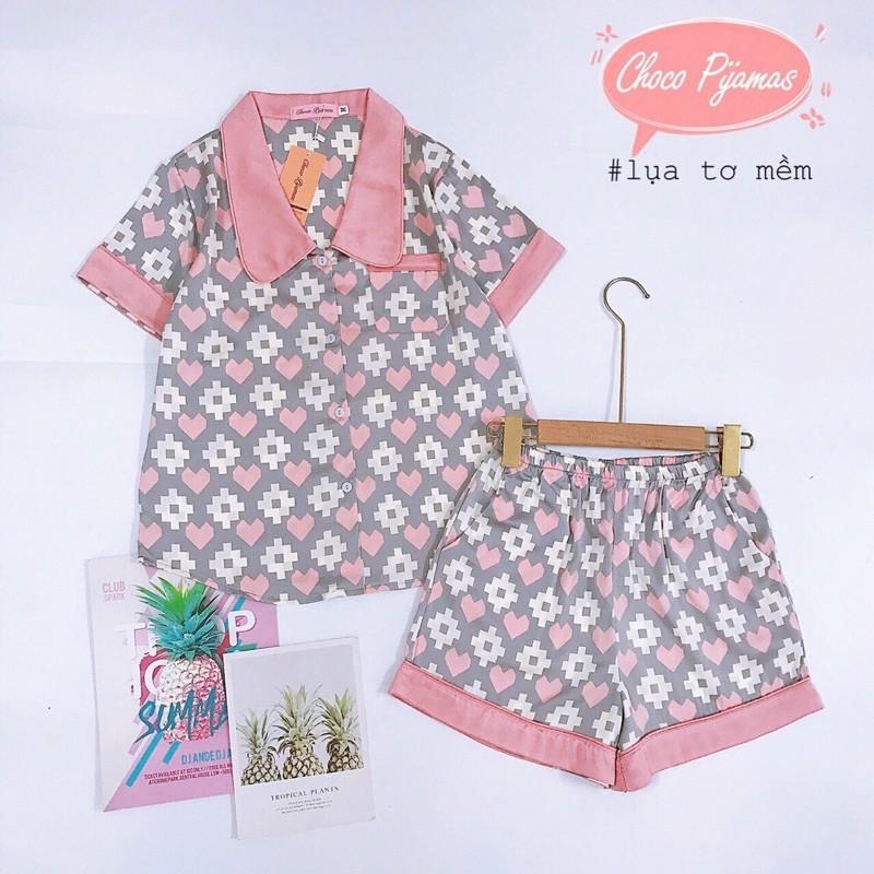 Đồ bộ Choco Pijama - Bộ ngủ lụa cao cấp đùi cộc chất siêu mát siêu mềm