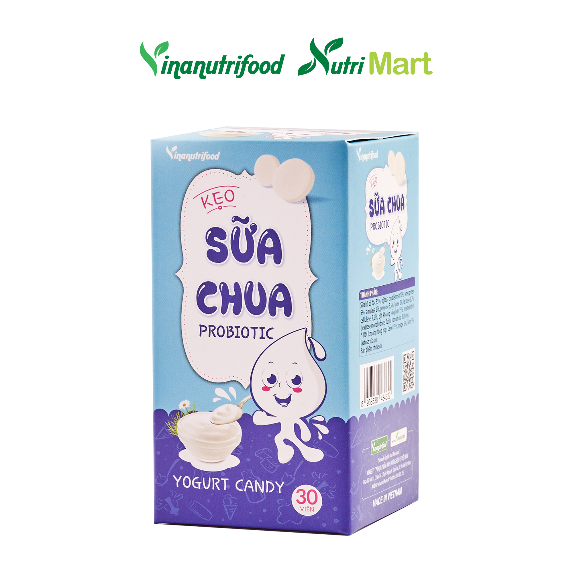 Kẹo sữa chua Probiotic chứa thành phần sữa chua lên men, bổ sung enzym lợi khuẩn tốt cho sức khỏe