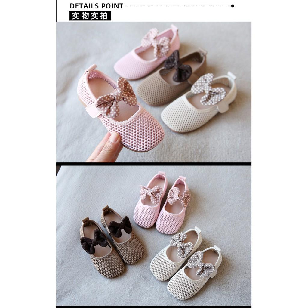 Giày búp bê bé gái găn nơ công chúa phong cách Hàn Quốc