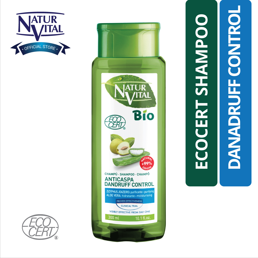 Dầu Gội Hỗ Trợ Giảm Gàu Hữu Cơ NaturVital Ecocert Anti Dandruff Giúp Dưỡng Ẩm, Nuôi Dưỡng & Làm Mềm Mượt Tóc