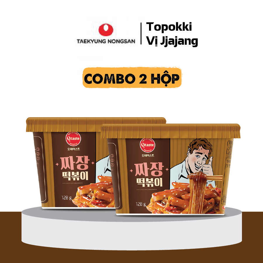 Combo 2 hộp bánh gạo topokki O'taste sốt jjajang (128g/hộp)