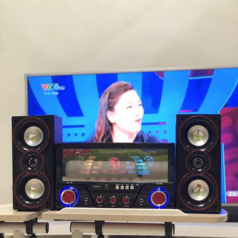 Dàn Âm Thanh Tại Gia - Dàn Âm Thanh Tại Nhà Hát Karaoke Có Kết Nối Bluetooth SKYNEW SK-345 Siêu Bass Hai Kênh 2.1 - Tặng 1 mic có dây - Hàng chính hãng