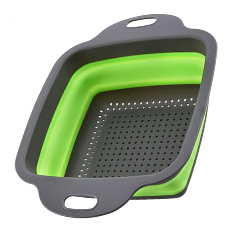 Có Thể Gập Lại Silicone Colander Chìm Bin Thùng Lọc Nhà Bếp Có Thể Gập Lại