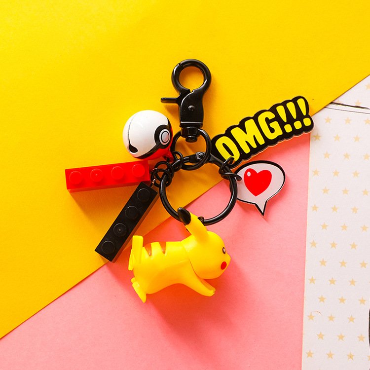 Móc Khóa Pikachu 3D Trang Trí Ba Lô Cặp Táp