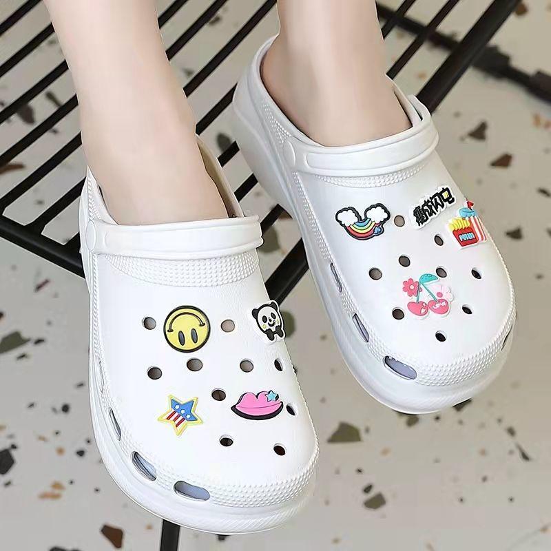 Dép bánh mì cross nữ đế cao SUNNY kèm Sticker cao 6 CM, dép sục nữ hot trend 2022