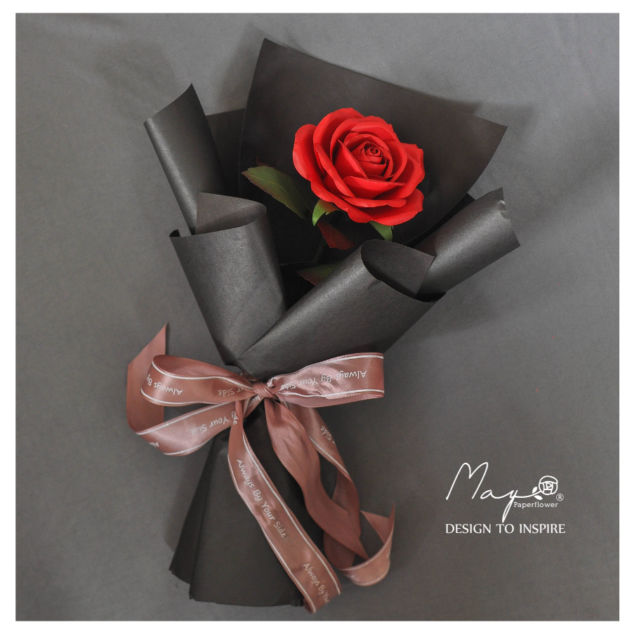 Hoa giấy handmade cao cấp - Red Rose Maypaperflower - hoa giấy nghệ thuật