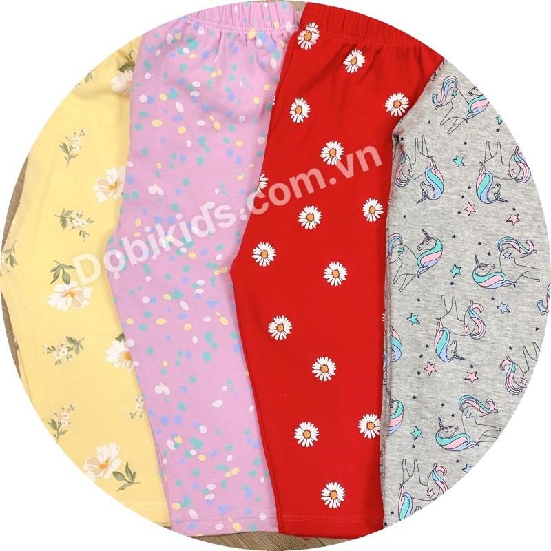 Quần legging lửng bé gái mùa hè combo 5c cotton co giãn chuẩn đẹp