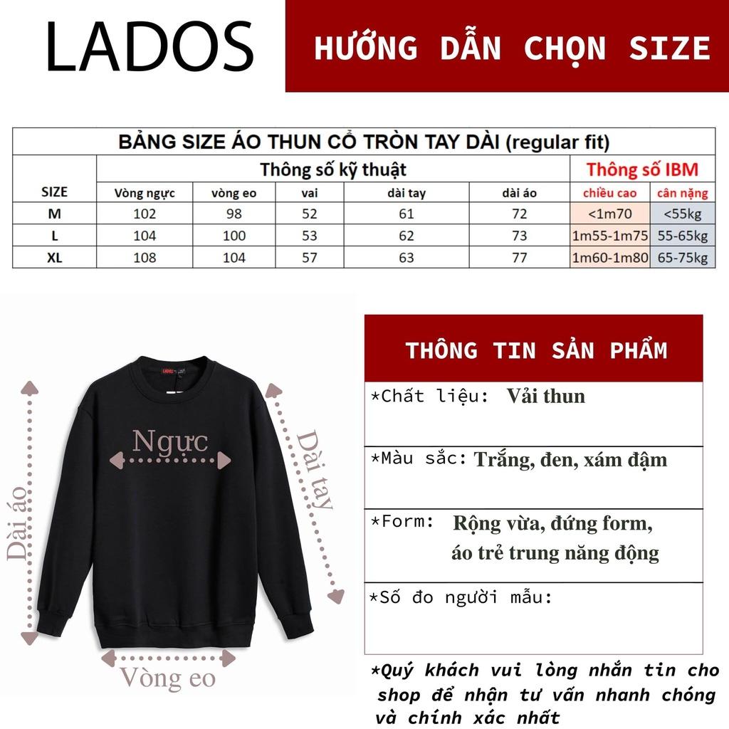 Áo thun sweater Tay Dài LADOS 9071 - trẻ trung, năng động, form rộng thoải mái