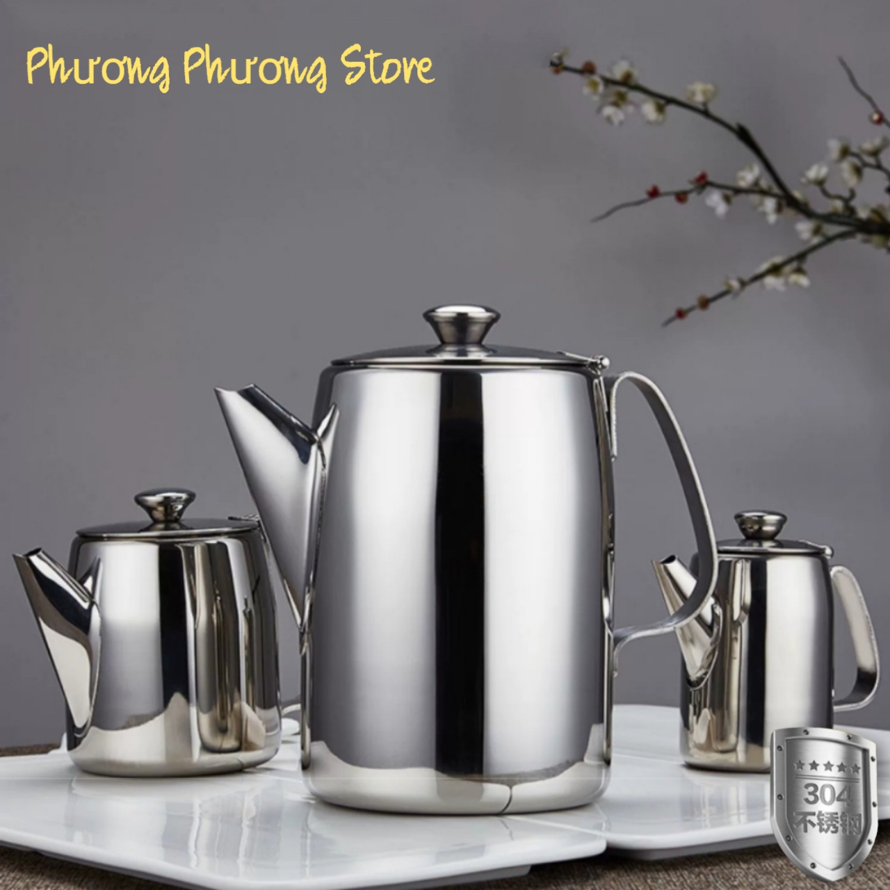 Bình đựng nước, Ca inox có nắp 2800ml có vòi giót inox SUS 304 Hàng dày sáng bóng dùng cả đời không lo hỏng