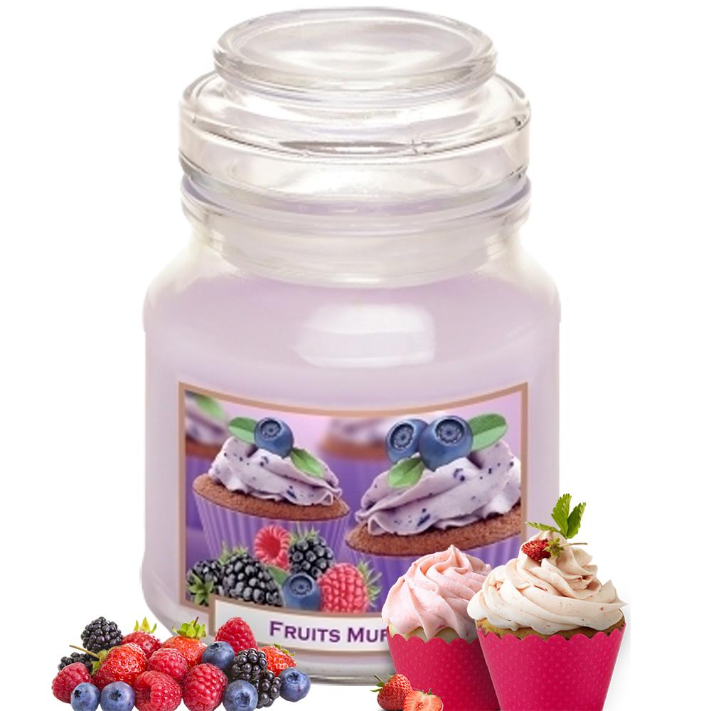 Hũ nến thơm tinh dầu Bartek Fruits Muffins 130g QT0400 - bánh muffin trái cây, nến trang trí, thơm phòng, thư giãn, Hỗ trợ khử mùi (giao mẫu ngẫu nhiên)