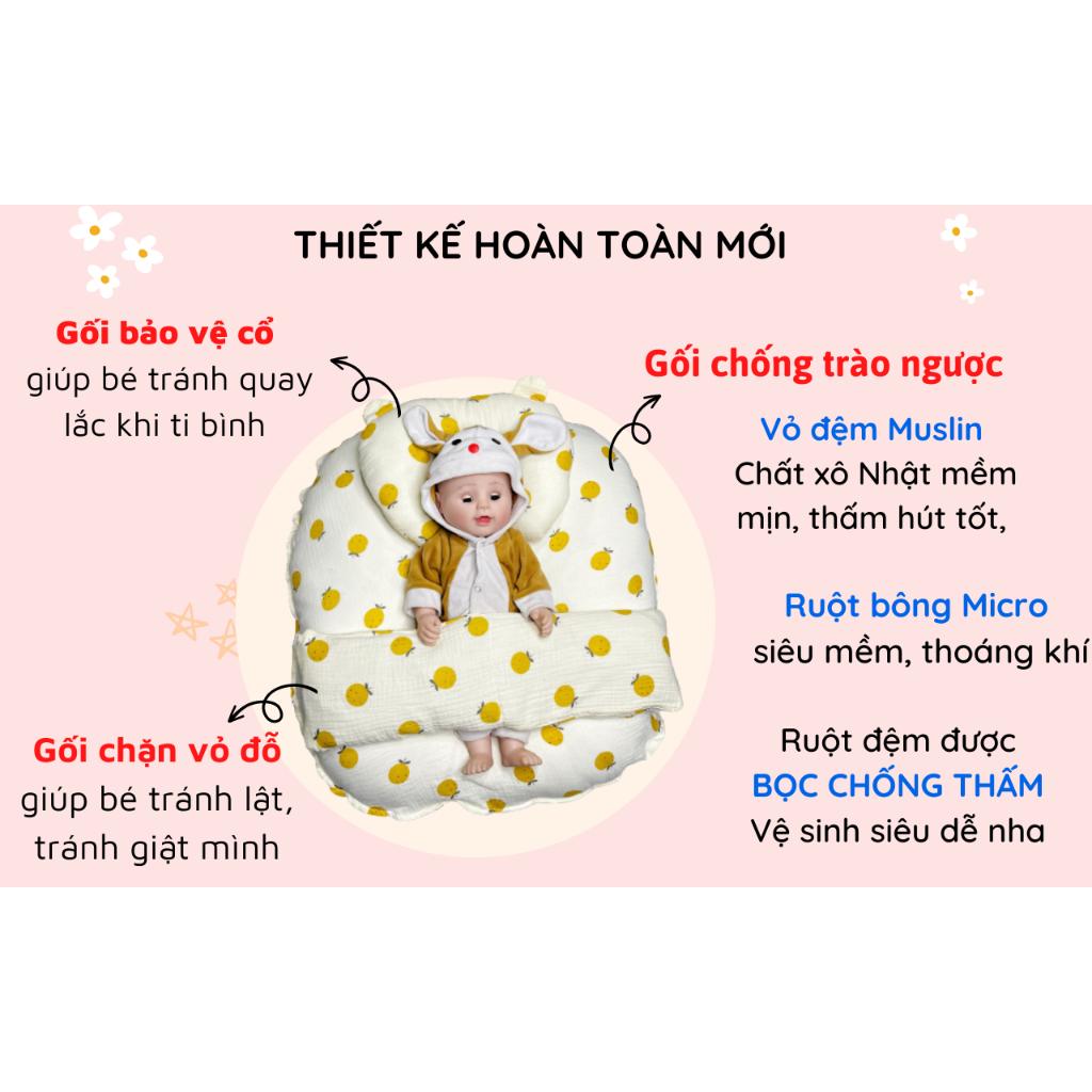 Combo Gối Chống Trào Ngược Muslin Hapiso