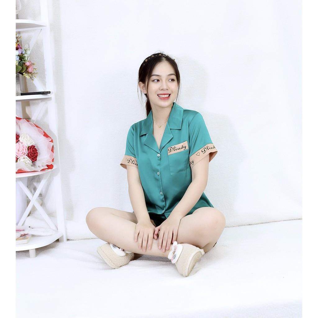 Bộ đồ Pijama nữ ngắn XANH LÁ- vải lụa cao cấp - Cực Kì Sang Chảnh