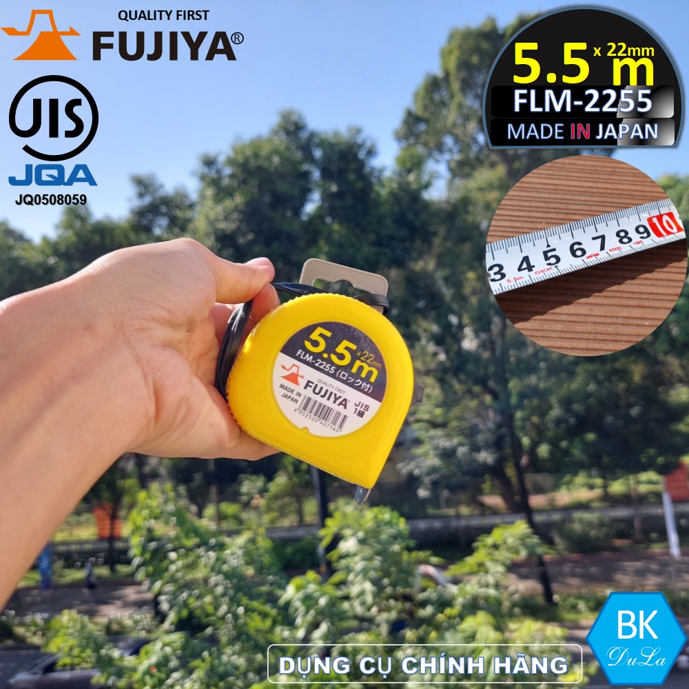 [Hàng SX tại Nhật]Thước dây- Thước cuộn 22mm 2.5M Fujiya FLM-2255 GENUINE- Made in Japan